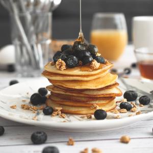 Pancakes and blueberries
